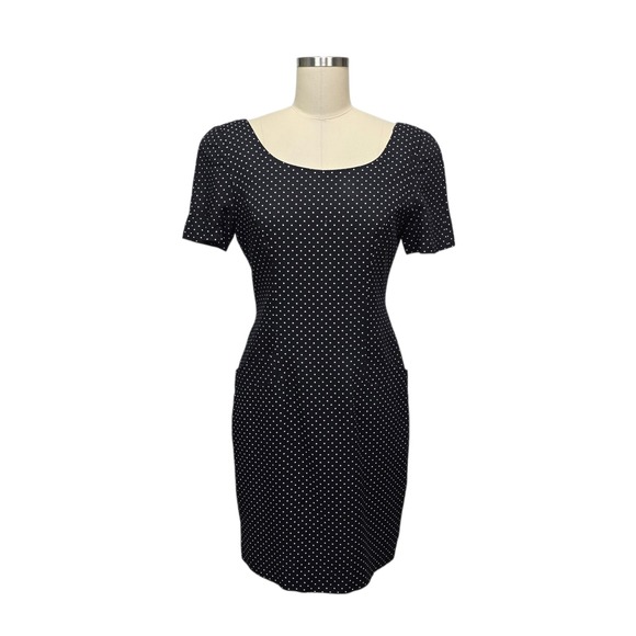 Ann Taylor Dresses & Skirts - Ann Taylor Vintage Polka Dot Sheath Dress Black White Short Sleeve Size 6 USA